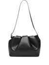 Themoirè Slouchy Vegan Shoulder Bag With Adjustable Strap In Black