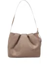 Themoirè Buckle Shoulder Bag In Brown