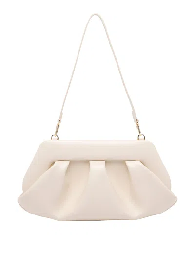 Themoirè Butter Cream Bios Baguette Shoulder Bag In White