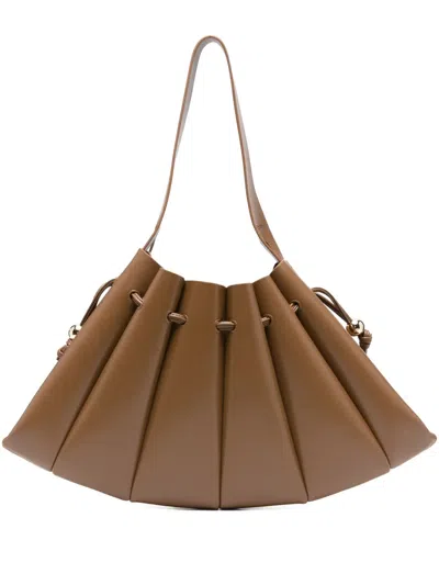 Themoirè Calipso Leather Shoulder Bag In Brown