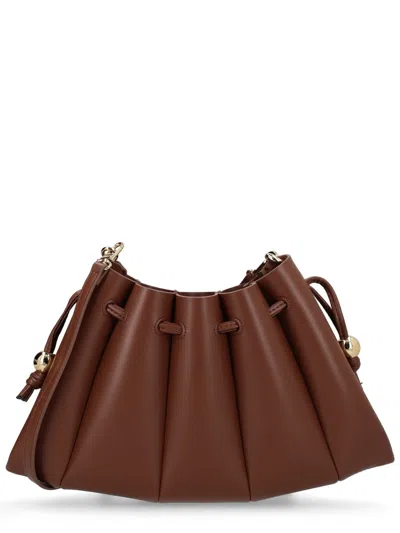 Themoirè Calipso Pleated Voluminous Folds Polyester-blend Handbag In Brown