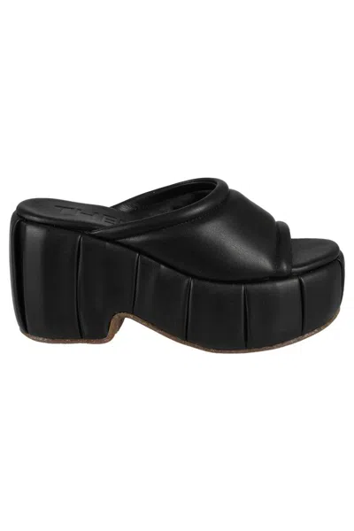 Themoirè Cassiope Padded Platform Mules In Black