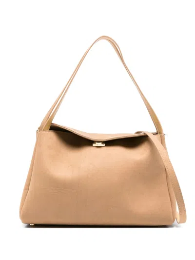 Themoire' Chic Mini Shoulder Handbag With Magnetic Closure In Nude