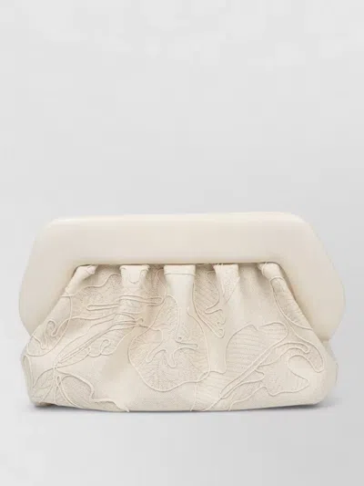 Themoirè Clutch Bag Detachable Strap Pleated Design