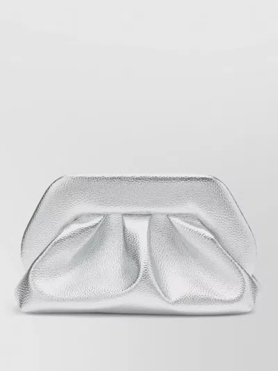 Themoirè Clutch Bag Textured Surface Metallic Finish