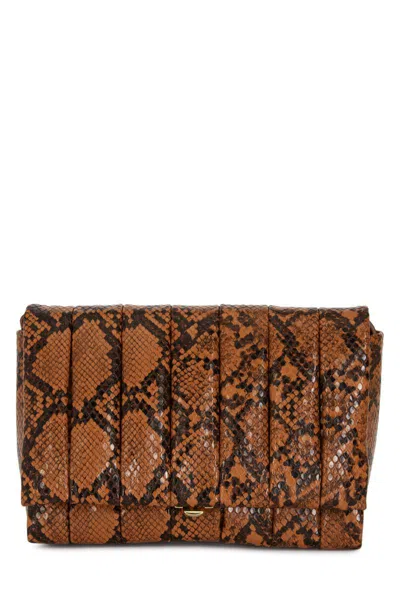 Themoirè Clutch Bags. In Brown