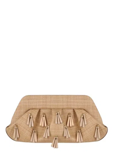 Themoirè Clutch Emera Paper Fringes Macadamia