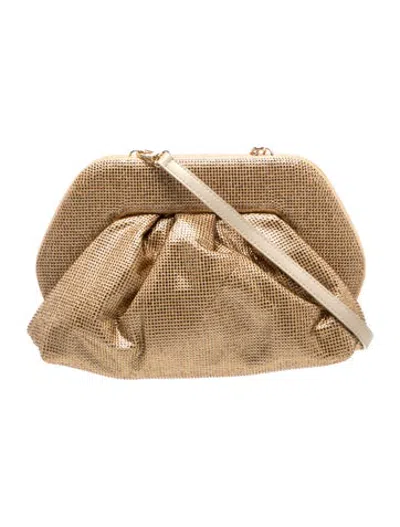 Pre-owned Themoirè Clutch In Gold