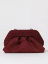 Themoirè Hand Clutch Bag In Bordeaux Tia Suede In Burgundy