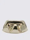 Themoirè Metallic Clutch Bag Shoulder Strap In Gold