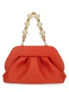 Themoirè "tia" Clutch Pleated Beaded Handle In Red