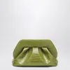 Themoirè Structured Clutch Bag Crocodile Texture Design In Green