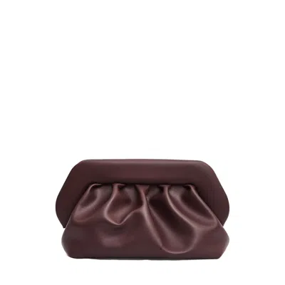 Themoirè Clutch Vegan Leather Bordeaux In White