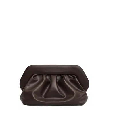 Themoirè Clutch Vegan Leather Brown