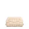 Themoirè Clutch Vegan Leather Intreccio Beige Con Profili In Multi