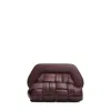 Themoirè Clutch Vegan Leather Intreccio Bordeaux In White