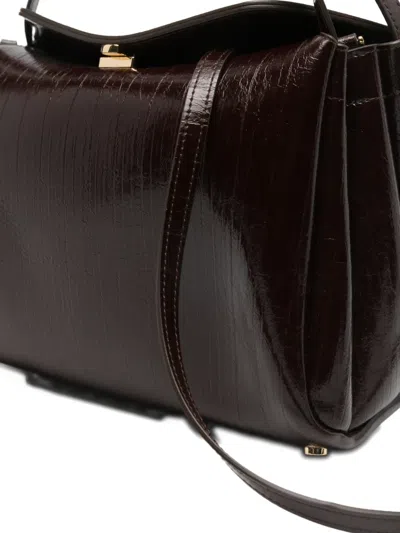 Themoirè Concealed-fastening Tote Bag In Brown