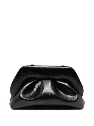 Themoirè Crinkled-effect Ruched Clutch Bag In Purple