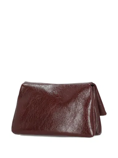 Themoirè Crinkled-finish Shoulder Bag In Brown