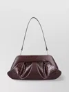 Themoirè Crocco Emb Structured Top Handle Shoulder Bag