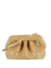 Themoirè Croco Biscuit Pleated Clutch In Yellow