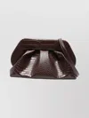 Themoirè Croco Texture Pleated Clutch Bag