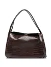 Themoirè Crocodile-effect Tote Bag In Brown