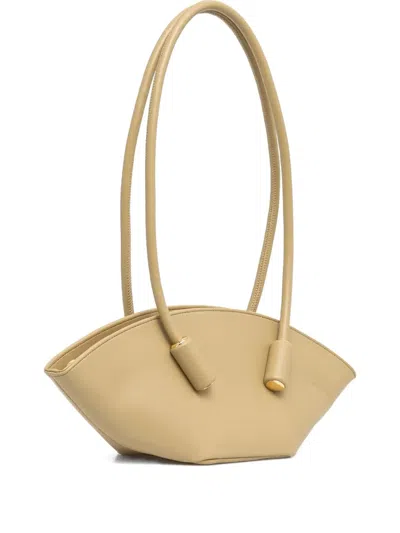Themoirè Curved Top-handle Shoulder Bag In Neutral