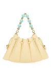 Themoirè Beaded Handle Pleated Design Bag
