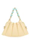 Themoirè Beaded Handle Pleated Design Bag