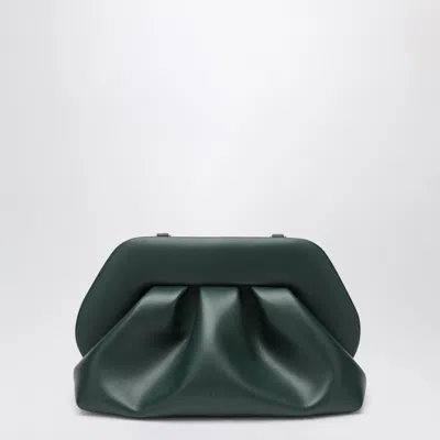 Themoire' Dark Olive Green Mini Bios Clutch Bag In Calfskin