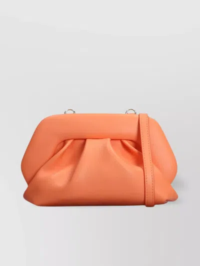 Themoirè Draped Metal Hardware Clutch Bag