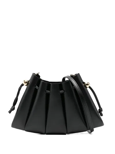Themoirè Drawstring-fastening Clutch Bag In Black