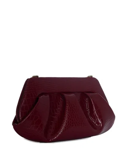 Themoirè Embossed Shoulder Bag In Red