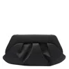 Themoirè Pleated Rectangular Shoulder Bag With Detachable Strap In Black