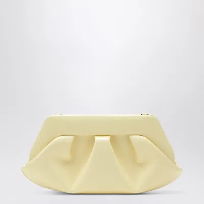 Themoirè Soft Texture Clutch Bag Pleated Design In Yellow