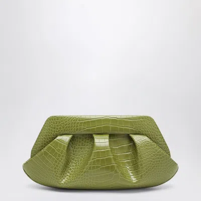 Themoirè Emera Clutch Kiwi Crocodile Effect