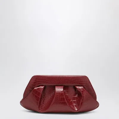 Themoirè Emera Clutch Plum Crocodile Effect In Red