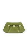 Themoirè Structured Rectangular Clutch Bag Crocodile Effect In Green