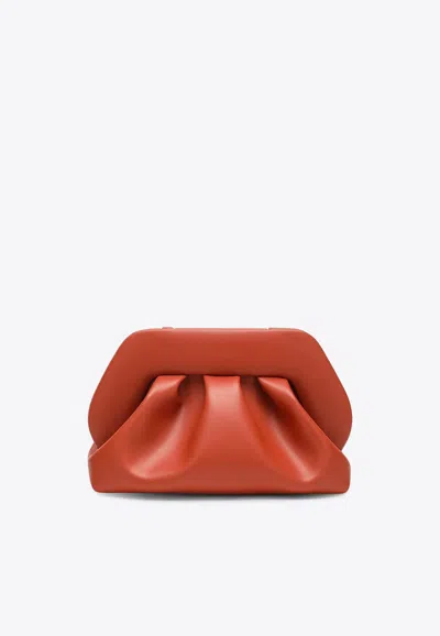Themoirè Emera Faux Leather Clutch In Orange