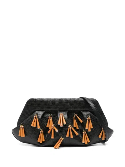 Themoire' Emera Fringed Clutch In Black