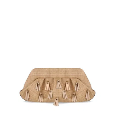 Themoirè Emera Paper Fringes Macadamia Clutch Bag In Multi