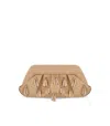 Themoirè Emera Paper Fringes Macadamia Clutch Bag In Sand