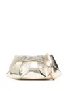 Themoirè Gold Vegan Leather Emera Pineapple Shoulder Bag In Gold