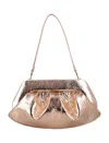 Themoirè Shiny Texture Top Handle Bag In Gold