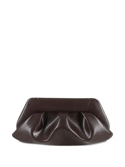 Themoirè Emera Pleated Leather Shoulder Bag In Brown