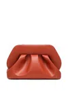 Themoirè Rectangular Pleated Clutch Bag Structured Frame In Orange
