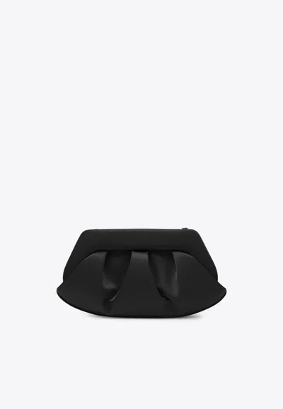Themoirè Emera Satin Clutch Bag In Black