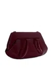 Themoirè Bow Detail Crocodile Texture Shoulder Bag In Brown