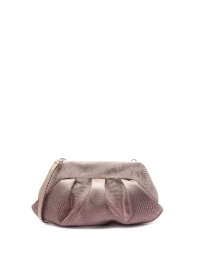 Themoirè `emera Strass Degradè` Clutch Bag In Pink